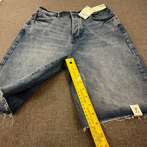 New! a.n.a. a new approach Bermuda Shorts High Rise Denim Cutt Off Shorts Sz 10 - Picture 4 of 13